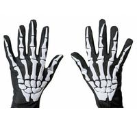 Widmann Guanti Scheletro con Ossa in Rilievo per Adulti, Nero, Taglia Unica, VD-WDM8526S