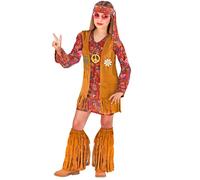 Widmann Hippie (Dress, Vest, Headband, Fringe Boot Covers) (116 cm / 4-5 Years)