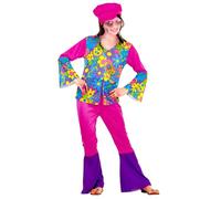 Widmann Hippie Girl (Shirt, Pants, Hat, Necklace) (140 cm / 8-10 Years) Differen