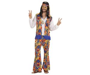 Widmann Hippie Man (Shirt With Vest, Pants, Headband, Necklace With Medallion) (