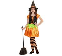 Widmann Holographic Sequin Pumpkin Witch (Dress, Hat) (140 cm / 8-10 Years) Diff