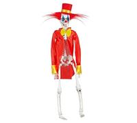 W WIDMANN MILANO Party Fashion 10995 - Scheletro Killer Clown con braccia e gambe mobili, 40 cm, decorazione horror, Halloween, festa a tema