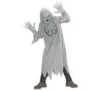 Widmann Howling Ghost (Hooded Robe, Gloves, Mask) (128 cm / 5-7 Years) Grey