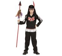 Widmann Indian (Coat, Pants, Headband) (116 cm / 4-5 Years) Black