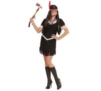 Widmann Indian (Dress, Headband With Feather) (M) Black