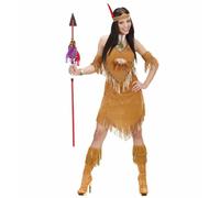Widmann Indian Woman Suedelook (Dress, Cuffs, Headband) (XL) Brown
