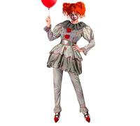 Widmann Killer Clown (Dress, Leggings, Belt, Shoe Covers) (S) Grey