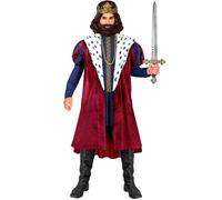 W WIDMANN MILANO Party Fashion - Set di costumi da uomo, 4 pezzi con corona e cappotto, per carnevale e teatro