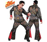 W WIDMANN MILANO Party Fashion - Costume King of Rock'N'Roll, top e pantaloni, outfit anni '50 per carnevale e spettacoli