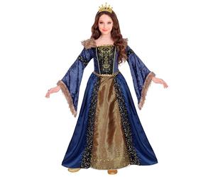 Widmann Medieval Queen (Dress With Crinoline Underskirt, Crown) (128 cm / 5-7 Ye