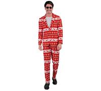 W WIDMANN MILANO Party Fashion - Costume Babbo Natale da uomo, giacca e pantaloni, completo natalizio, abito natalizio