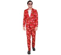 W WIDMANN MILANO Party Fashion - Costume Babbo Natale da uomo, giacca e pantaloni, completo natalizio, abito natalizio