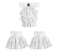 W WIDMANN MILANO Party Fashion 07799 - Jabot in pizzo con due polsini, accessori per travestimenti da carnevale, Halloween e feste a tema, bianco