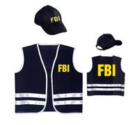 W WIDMANN MILANO Party Fashion 58957 - Costume da bambino FBI, gilet, berretto, polizia, carnevale, festa a tema