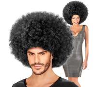 W WIDMANN MILANO Party Fashion 6108J - Parrucca Jimmy, nero, look afro, maxi parrucca, carnevale, festa a tema