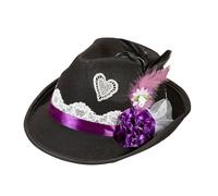 W WIDMANN MILANO Party Fashion 75719 - Fedora bavarese, con decorazione in feltro, nera, Baviera, festa della birra, costume tradizionale, cappello, accessorio, carnevale, festa motto