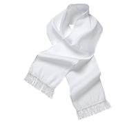 W WIDMANN MILANO Party Fashion 9148S - Scialle in raso bianco, 140 x 26 cm, accessorio per costume Charleston, per feste a tema e carnevale