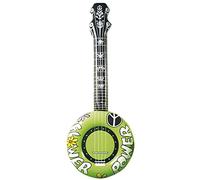 WIDMANN MILANO PARTY FASHION - Banjo gonfiabile, 100 cm, chitarra, musicista, cantante, flower power, accessorio hippy
