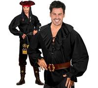 widmann 4189j camicia nera pirata xl o rinascimento uomo