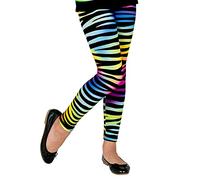 WIDMANN MILANO PARTY FASHION - Leggings per bambini anni '80, stampa tigre, anni '80, stampa animale, febbre da discoteca, carnevale