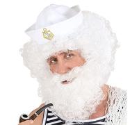 WIDMANN MILANO PARTY FASHION - Parrucca con barba, riccia, capelli sintetici, parrucca riccia, testa riccia, capelli ricci