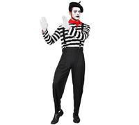 Widmann Mime (Shirt, Pants, Braces, Neckscarf, Gloves, Hat) (L) Black