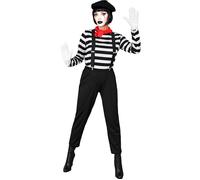 Widmann Mime (Shirt, Pants, Braces, Neckscarf, Gloves, Hat) (M) Black