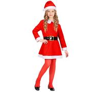 Widmann Miss Santa Flannel (Dress, Belt, Hat) (116 cm / 4-5 Years) Red