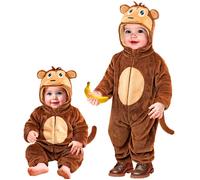 Widmann Monkey Plush Velvet (Hooded Jumpsuit) (98 cm / 1-2 Years) Brown