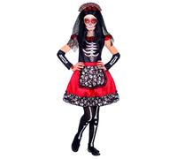 Widmann Mujer Dia De Los Muertos (Dress, Arm Warmers, Headpiece With Veil) (128