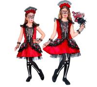 Widmann Mujer Dia De Los Muertos (Dress, Fingerless Gloves, Headpiece) (140 cm /