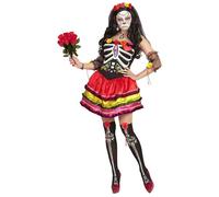 Widmann Mujer Dia De Los Muertos (Dress, Fingerless Gloves, Headpiece) (XL) Diff