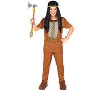Widmann Native Indian (Shirt, Pants, Headband) (140 cm / 8-10 Years) Brown