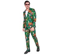 Widmann Neon Banana Party Fashion Suit (Jacket, Pants) (XXL) Blue