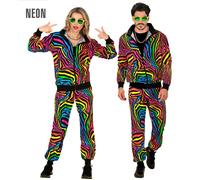 Widmann Neon Rainbow Animalier Party Fashion Tracksuit (Jacket, Pants) (XL) Neon