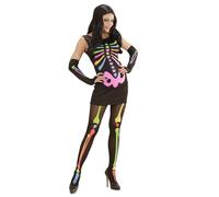 Widmann Neon Skeleton (Dress, Arm Warmers) (S) Different Colors