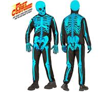 Widmann Neon Skeleton Fast Costume (Jacket, Pants, Gloves, Mask) (116 cm / 4-5 Y