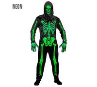 Widmann Neon Skeleton (Overalls, Gloves, Mask) (S) Green