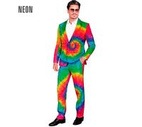 Widmann Neon Tie Dye Party Fashion Suit (Jacket, Pants) (L) Rainbow