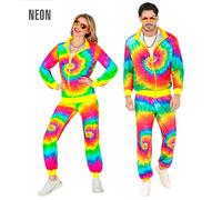 Widmann Neon Tie Dye Psychedelic Hippie Party Fashion Tracksuit (Jacket, Pants)