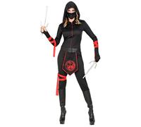 Widmann Ninja (Hooded Jumpsuit, Face Mask, Belt, Arm Ties, Leg Tie) (XS) Black