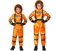 Widmann Orange Astronaut (Jumpsuit, Helmet) (140 cm / 8-10 Years) Orange