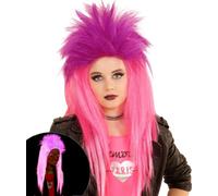 W WIDMANN MILANO Party Fashion, Parrucca Punkadelic, Stile audace, Comfort ottimale, Facile Manutenzione, Versatile per Tutte Le Occasioni, Confezione Pratica per Un Facile Trasporto