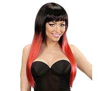 WIDMANN Parrucca Fade per Adulti, Nero/Rosso, Taglia Unica, VD-WDM04431