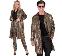 Widmann Party Fashion Coat (Animalier Leopard Sequin Coat) (L/XL) Gold