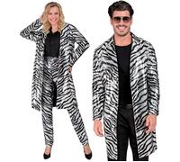 Widmann Party Fashion Coat (Animalier Zebra Sequin Coat) (S/M) Silver