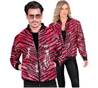 W WIDMANN MILANO Party Fashion - Giacca bomber con paillettes e cappuccio, giacca per adulti, costume scintillante per Carnevale