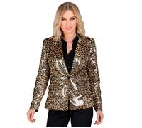 W WIDMANN MILANO Party Fashion - Blazer Moda Party con Paillettes per Donna, Giacca, Stampa Animali, Festival, Costumi di Carnevale