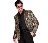 Widmann Party Fashion Jacket (Animalier Leopard Sequin Jacket) (S) Gold