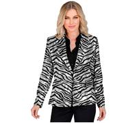 W WIDMANN MILANO Party Fashion - Blazer moda party con paillettes per donna, giacca, stampa animali, festival, costumi di carnevale